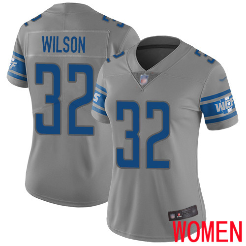 Detroit Lions Limited Gray Women Tavon Wilson Jersey NFL Football #32 Inverted Legend